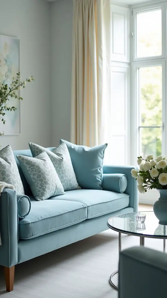 charming powder blue accents