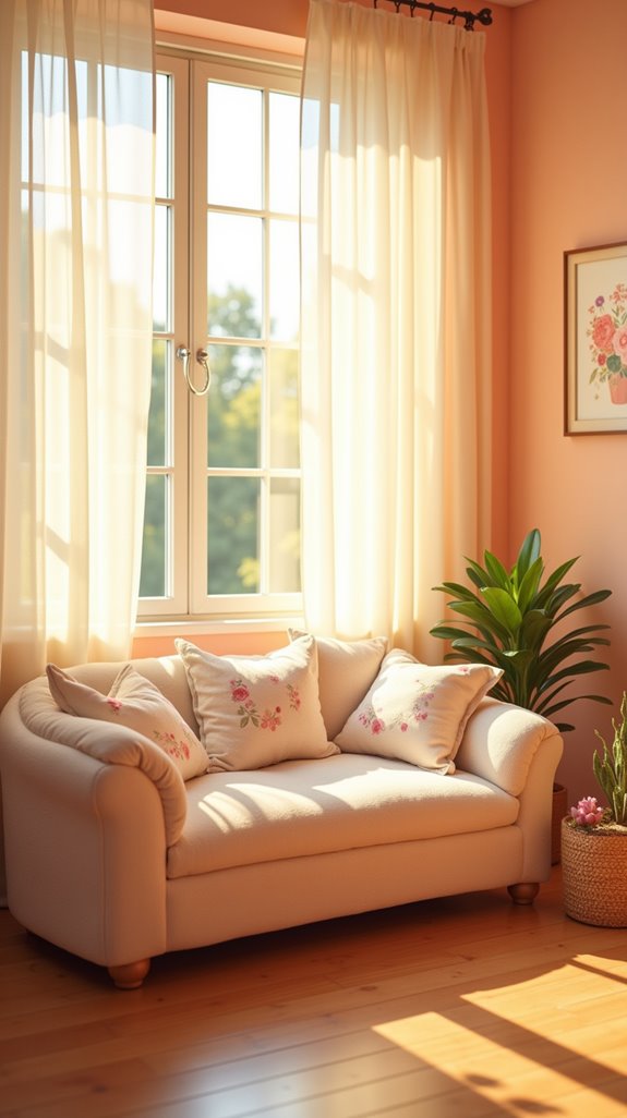 cheerful peach enhances warmth