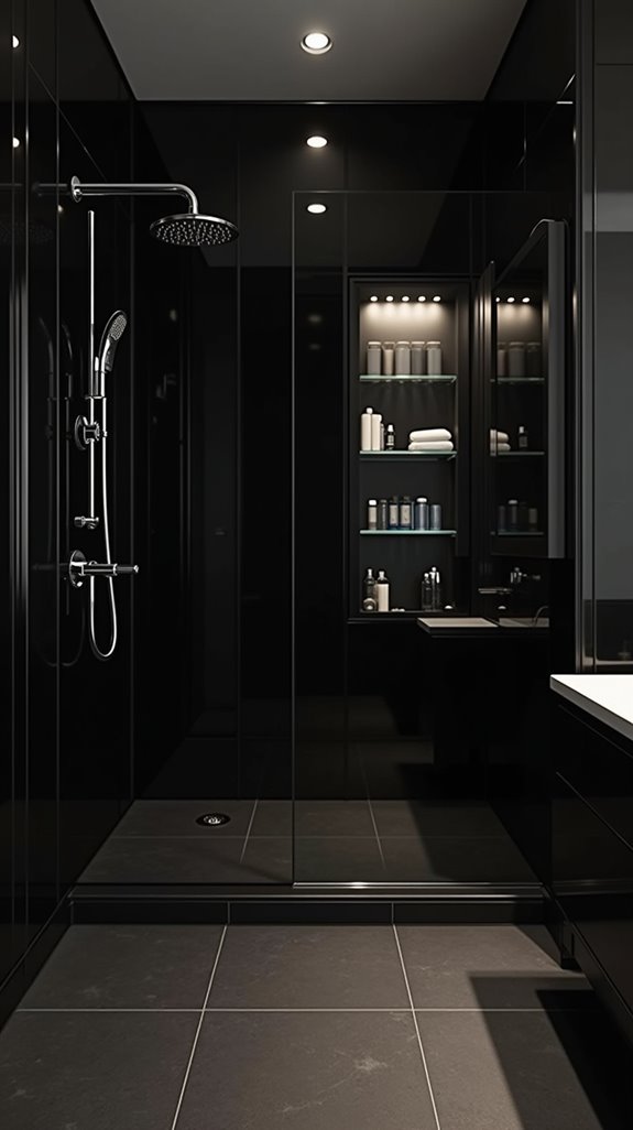 chic black glass elegance