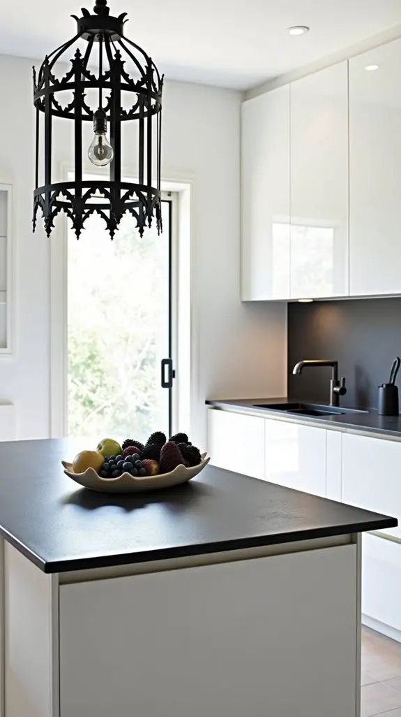 chic monochrome kitchen contrast