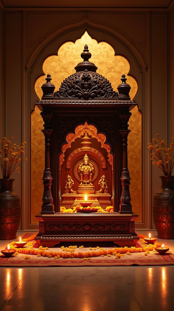 classic wooden mandir craftsmanship