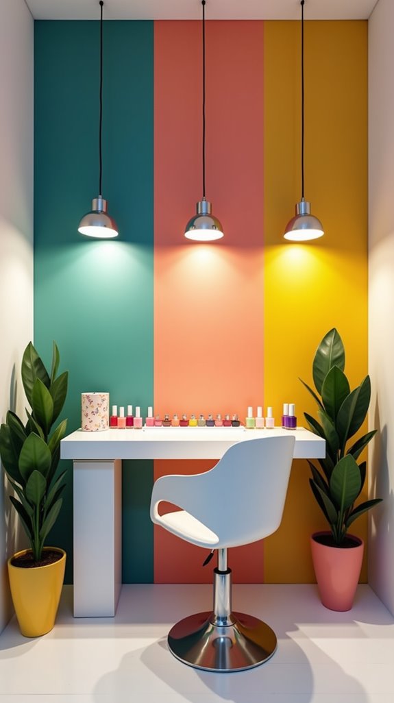 colorful creative nail room