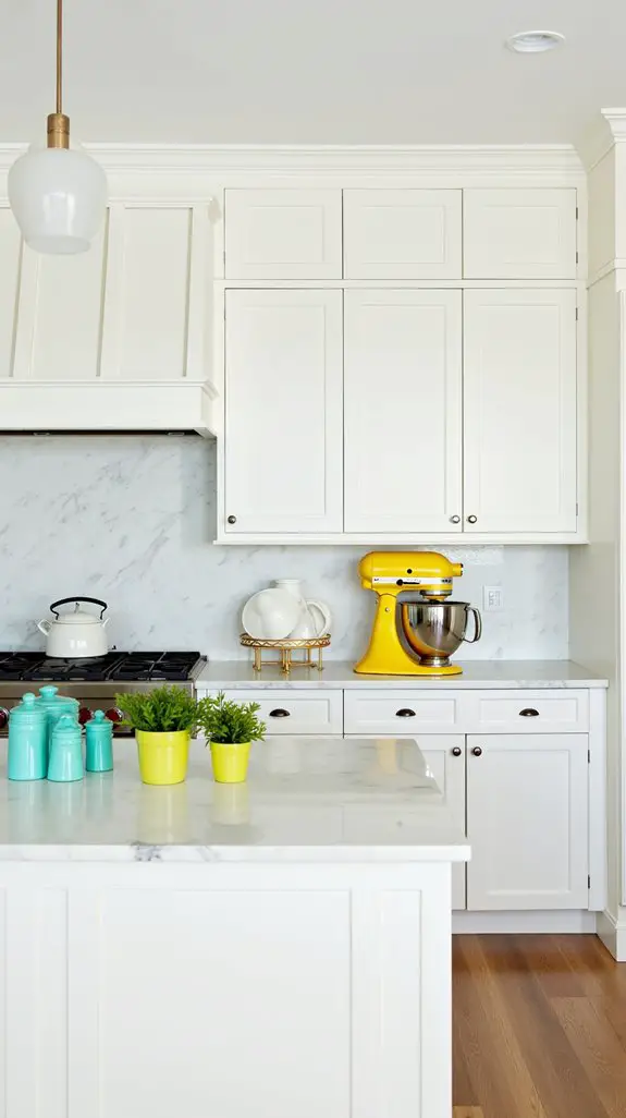 colorful kitchenware enhances aesthetics