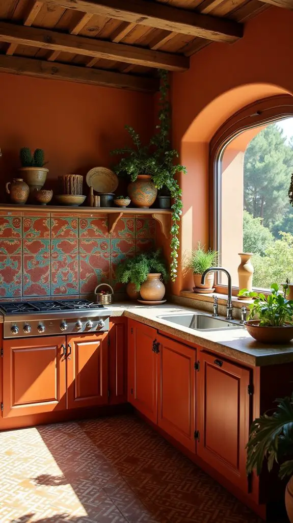 colorful terracotta backsplash transformation