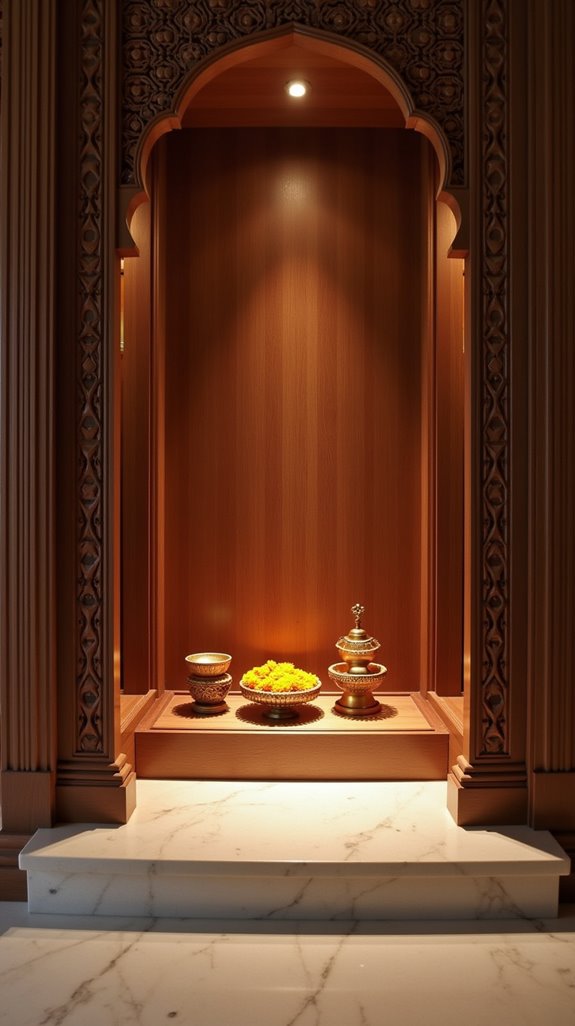 contemporary wooden mandir elegance