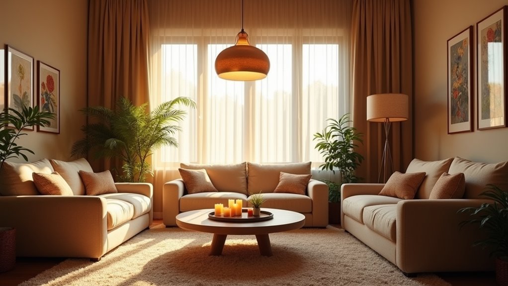 cozy ambiance through lighting