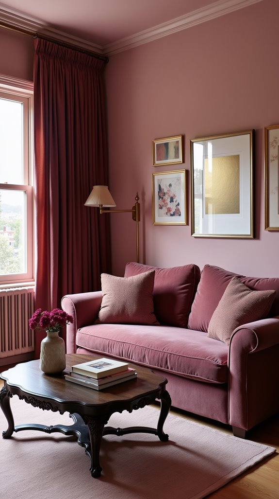 cozy ambiance with darker pinks
