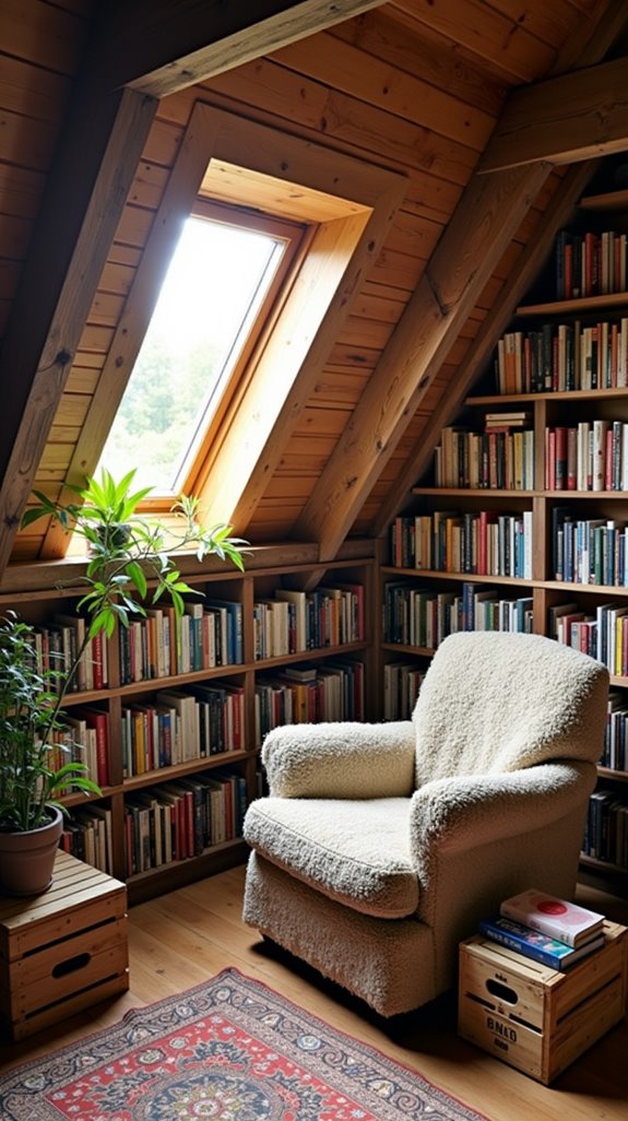 cozy attic mini library