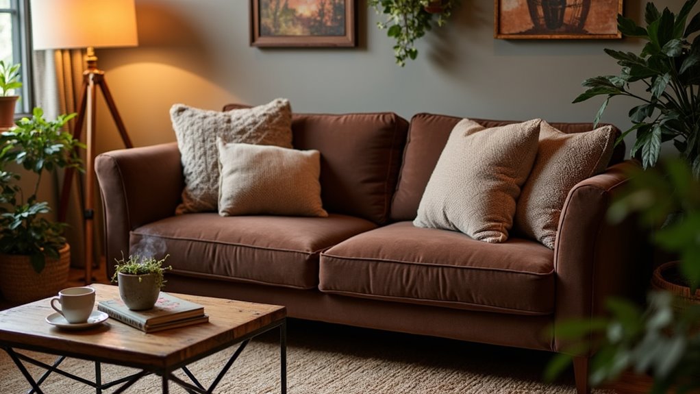 cozy brown sofa arrangements