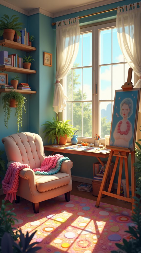 cozy craft room seating