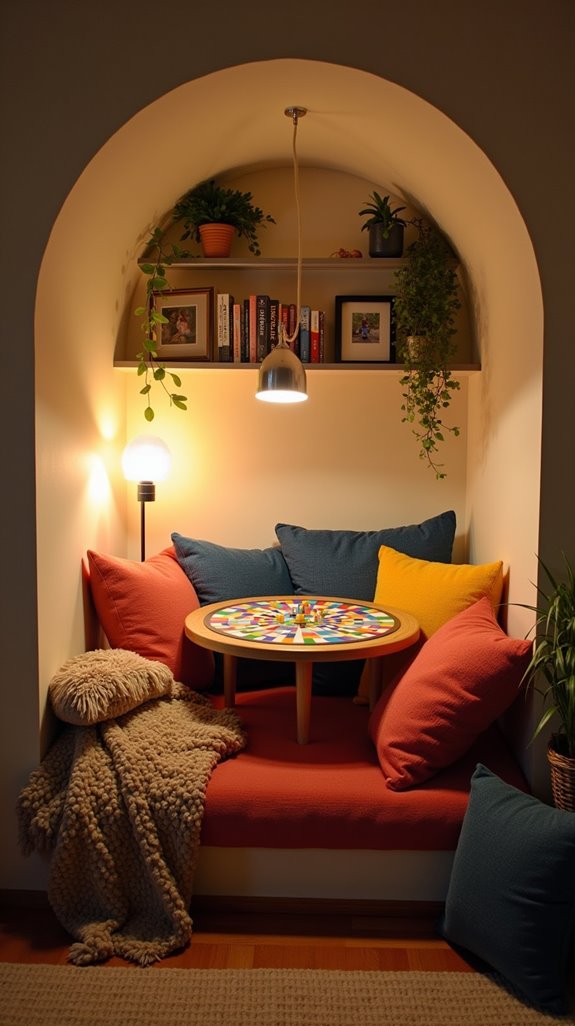 cozy game night corner