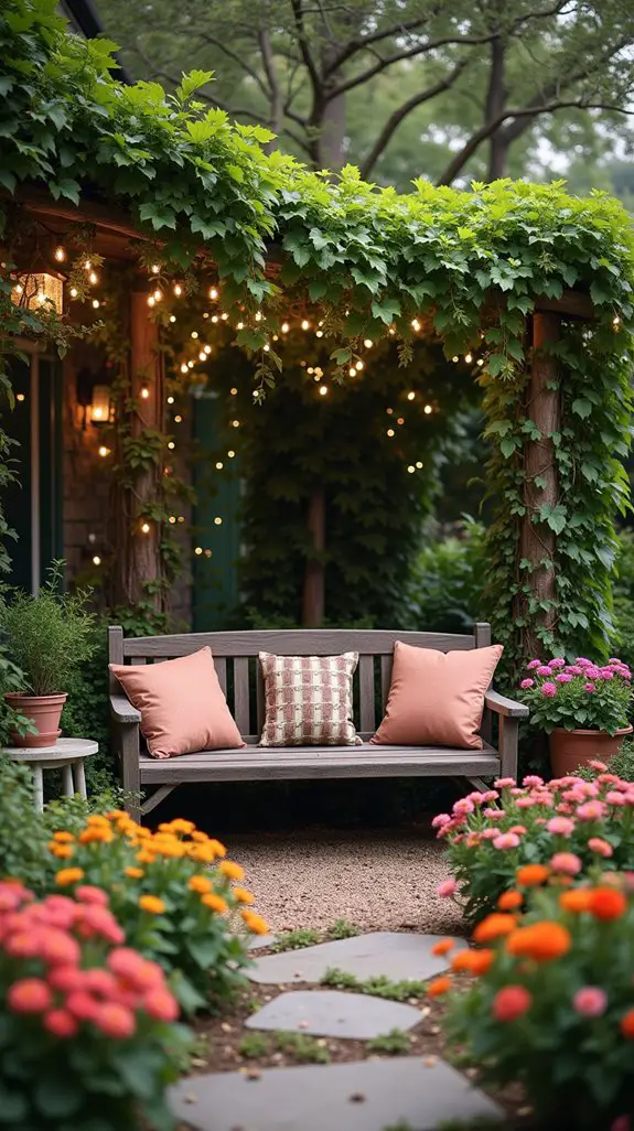 cozy garden seating area