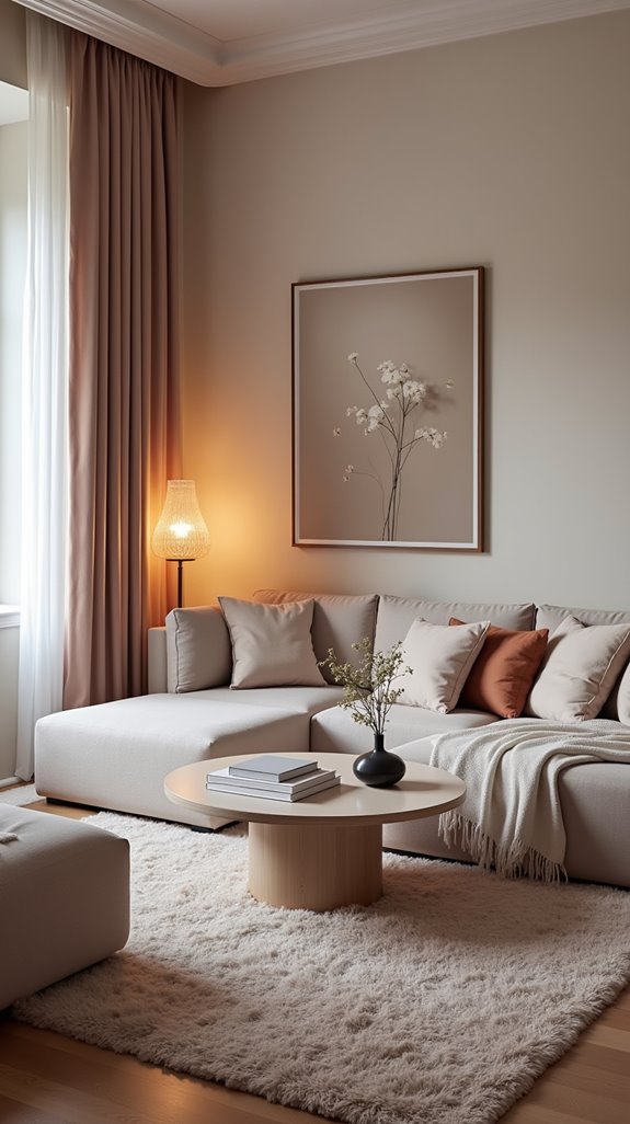 cozy l shaped sofa arrangement