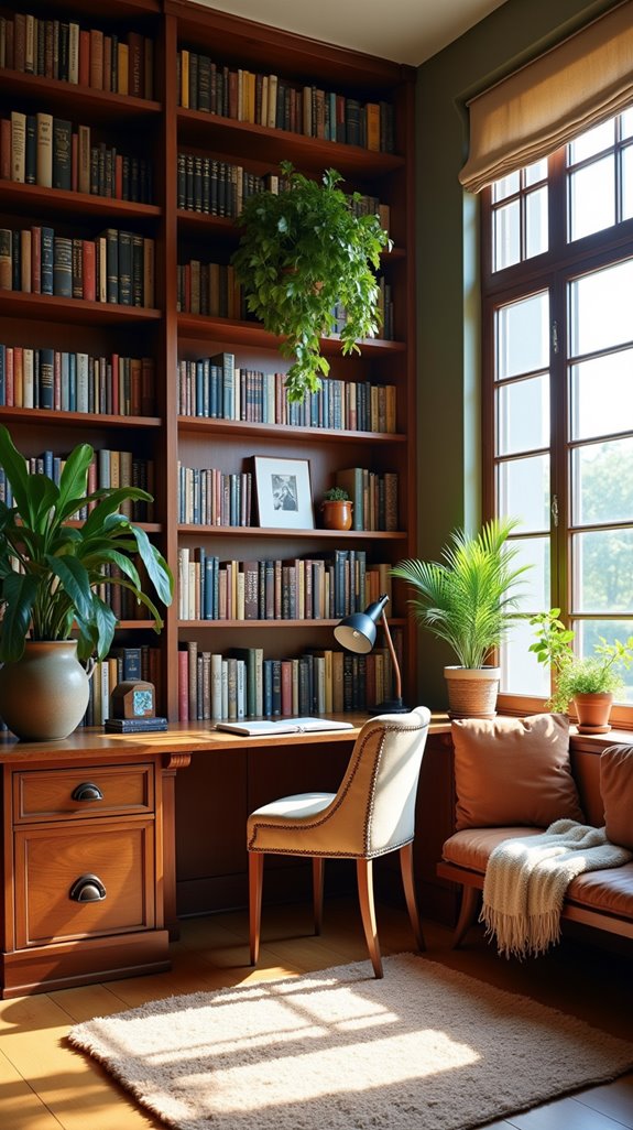 cozy multifunctional library workspace