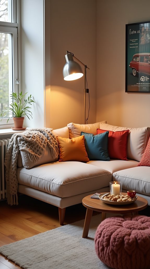 cozy plush seating area