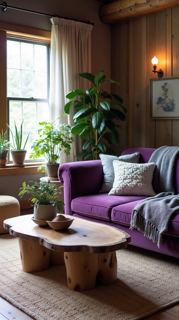 cozy rustic purple elegance
