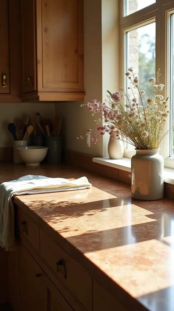 cozy rustic quartzite kitchen