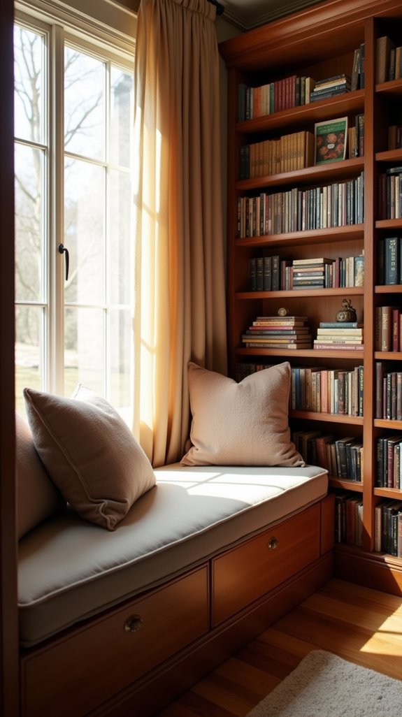 cozy window seat storage