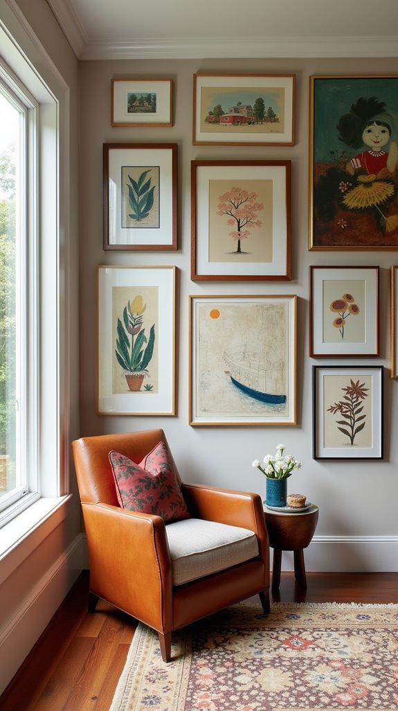 creative personal gallery wall