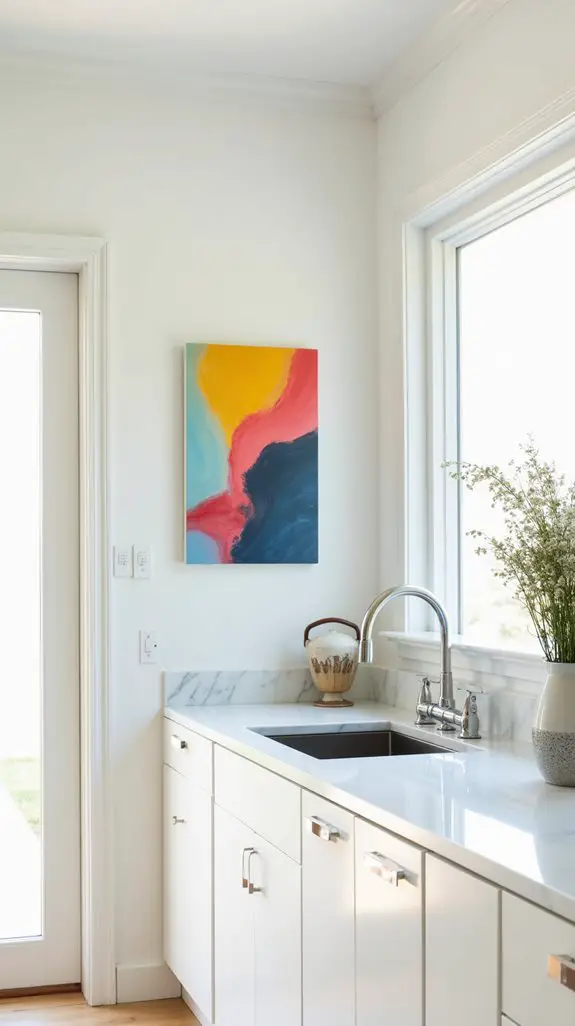 custom artwork enhances kitchen