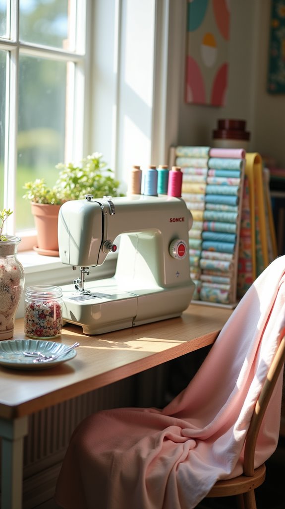 dedicated organized sewing space