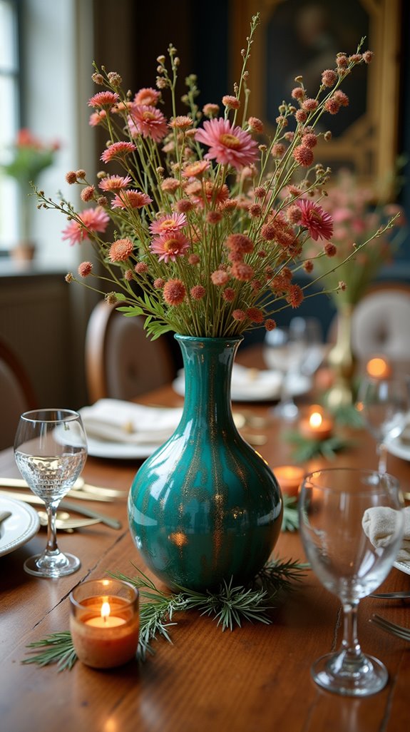 diy painted vase centerpiece