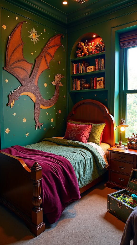 dragon themed enchanted bedroom