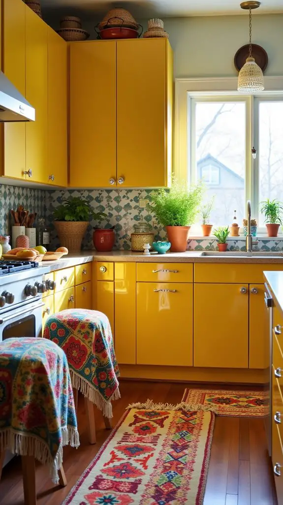 eclectic kitchen pattern mixing