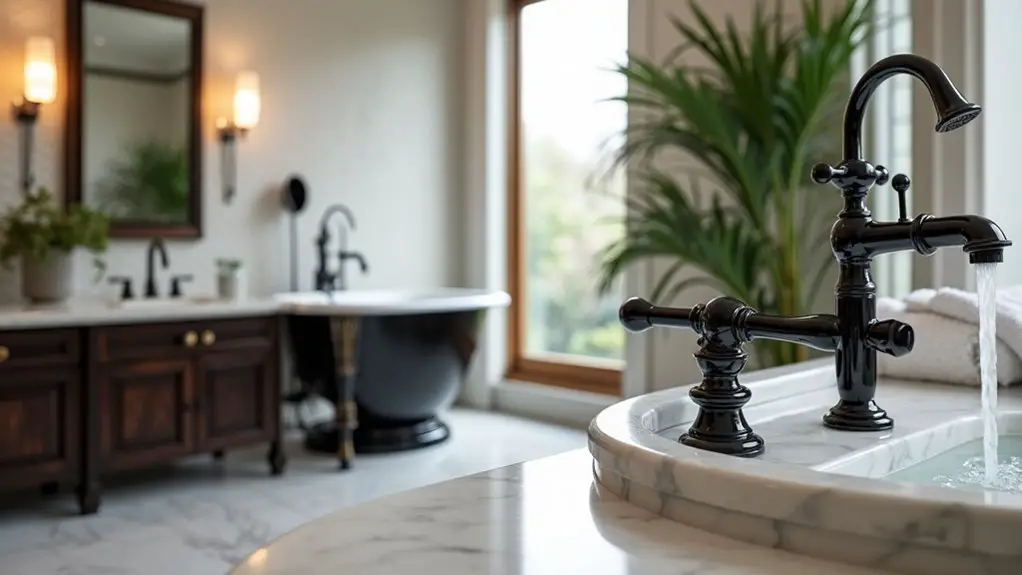 elegant bathrooms with black fixtures