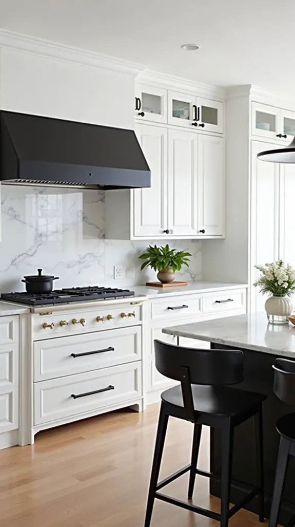 elegant black and white kitchen