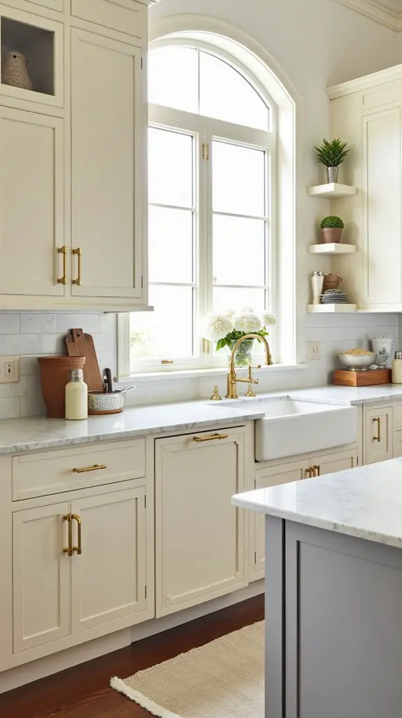elegant cream shaker cabinets
