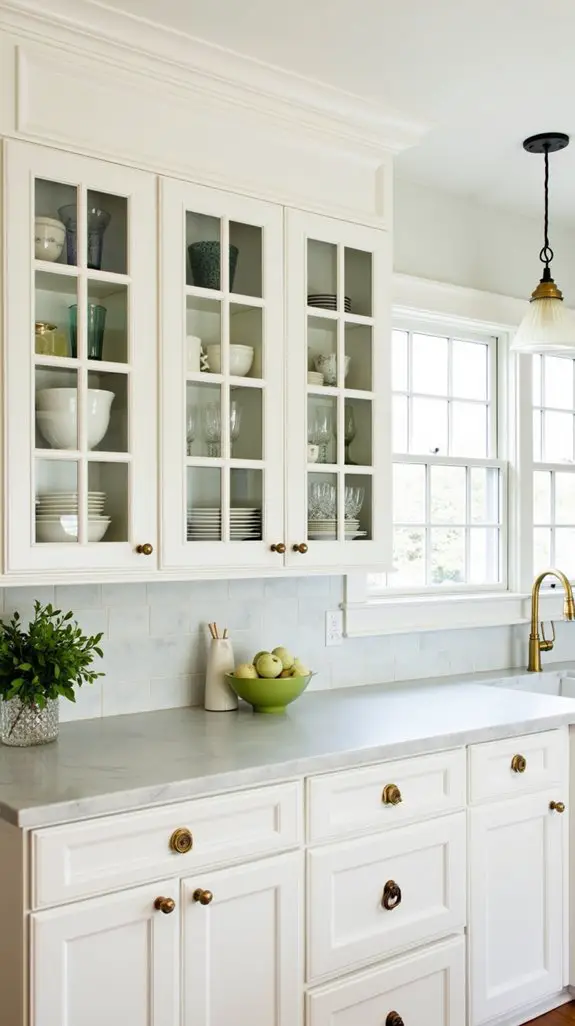 elegant glass front cabinetry design