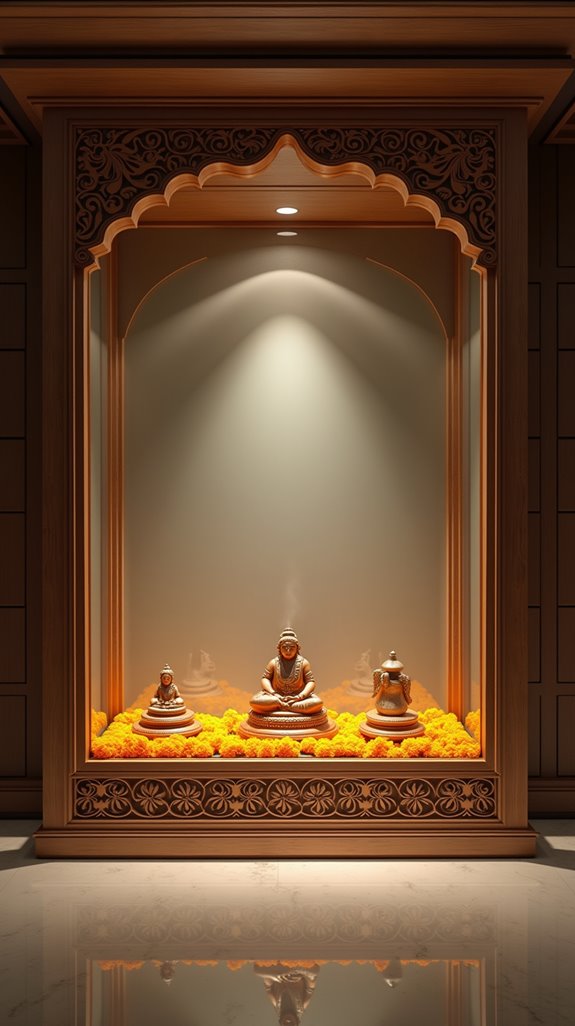 elegant glass pooja altar