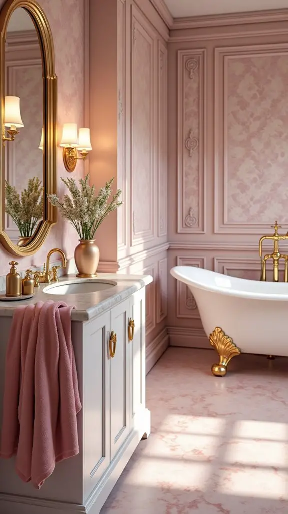 elegant gold bathroom accents