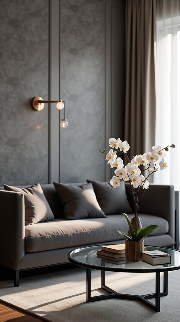 elegant grey room lighting