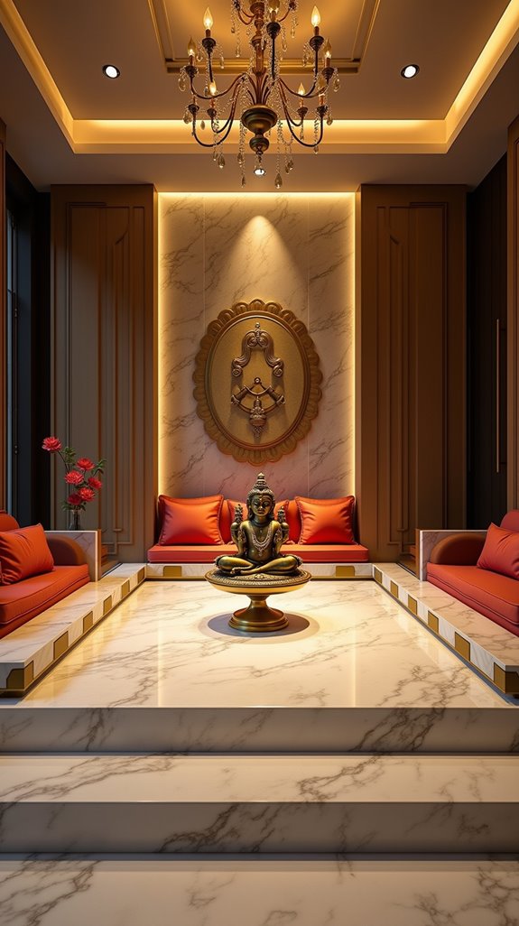 elegant marble pooja platform