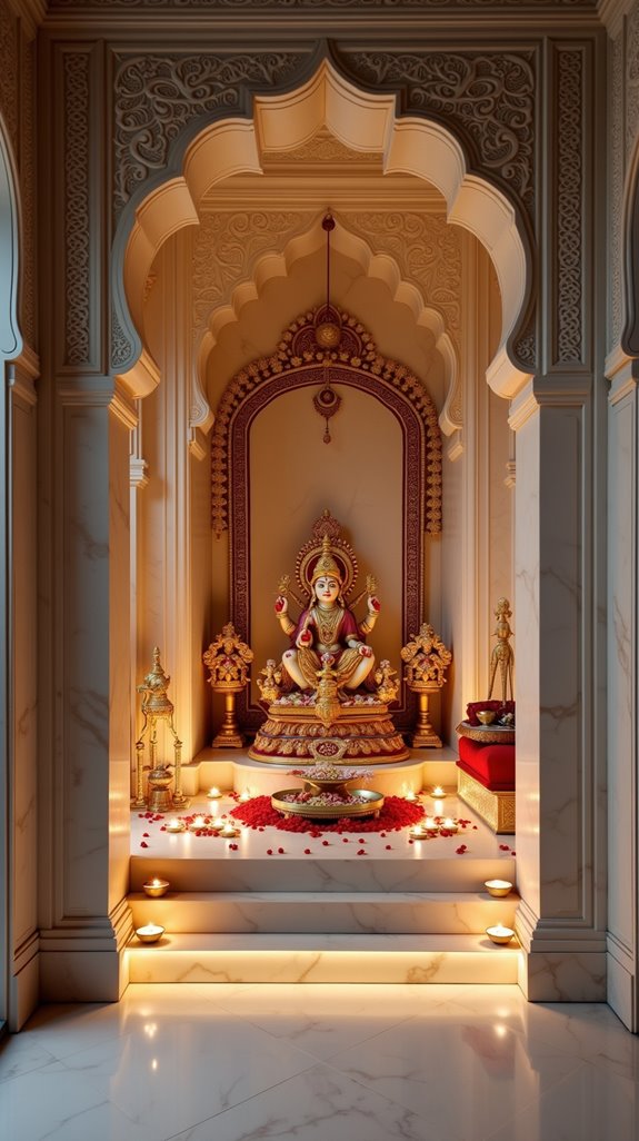 elegant marble pooja sanctuary
