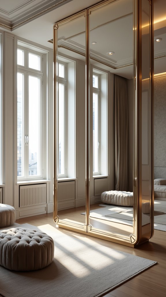 elegant mirrored room dividers