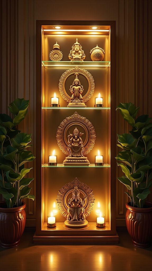 elegant modern pooja cabinet