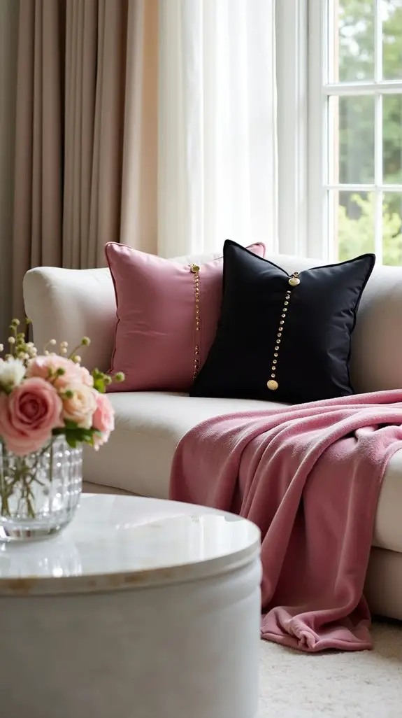 elegant pillows enhance decor