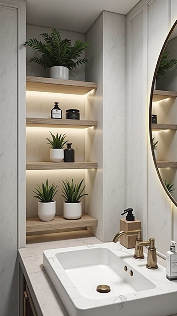 elevate space with floating shelves