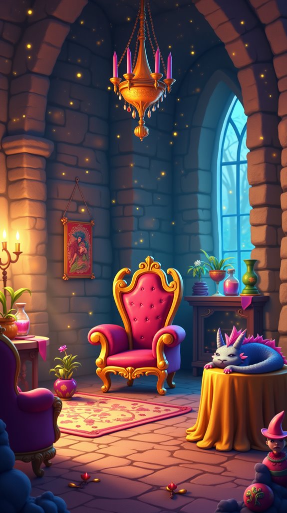 enchanted fantasy castle room