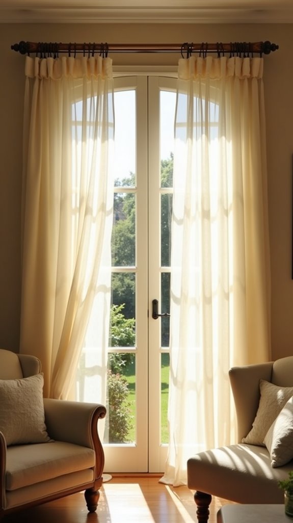 ethereal tulle window drapery