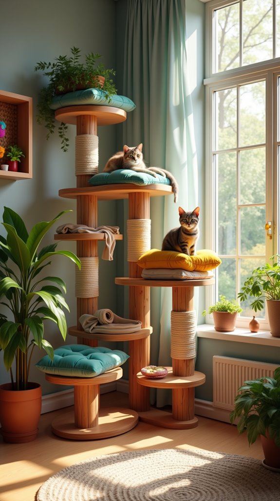 exciting vertical playground for cats