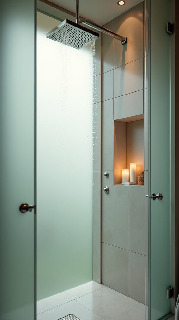 frosted glass enhances privacy