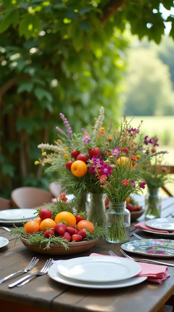 fruit and herb centerpieces