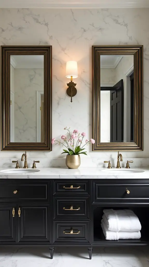 gold accents in bathrooms