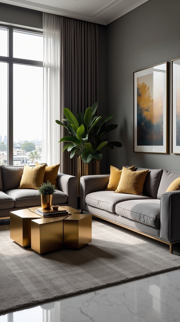 grey and gold elegance