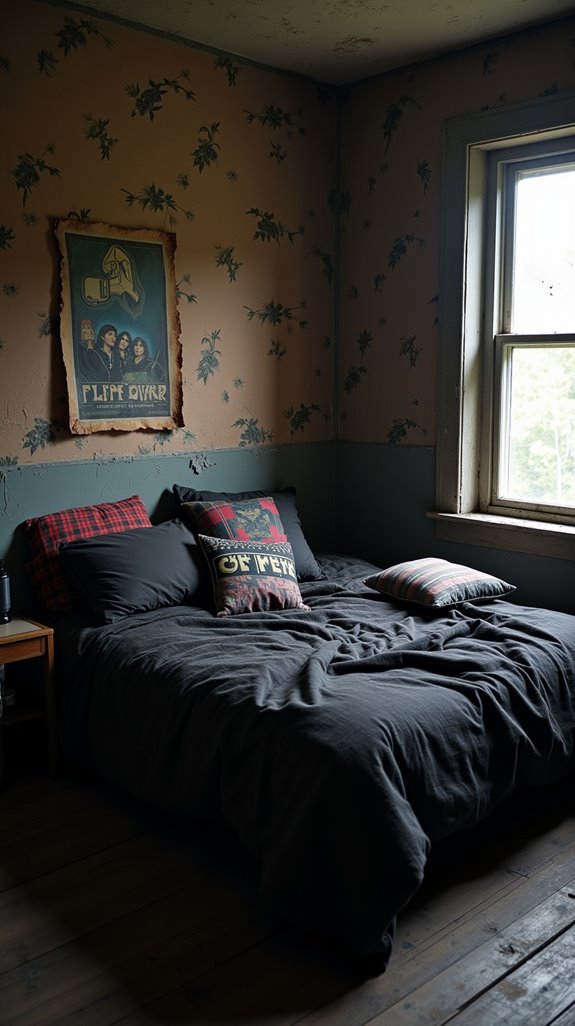grunge bedding with textures