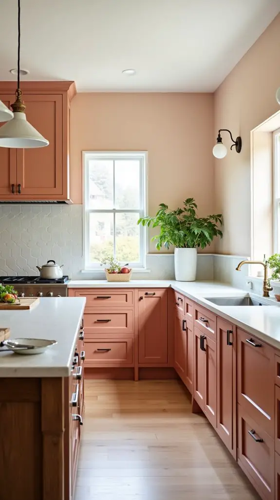 harmonious peach kitchen palette